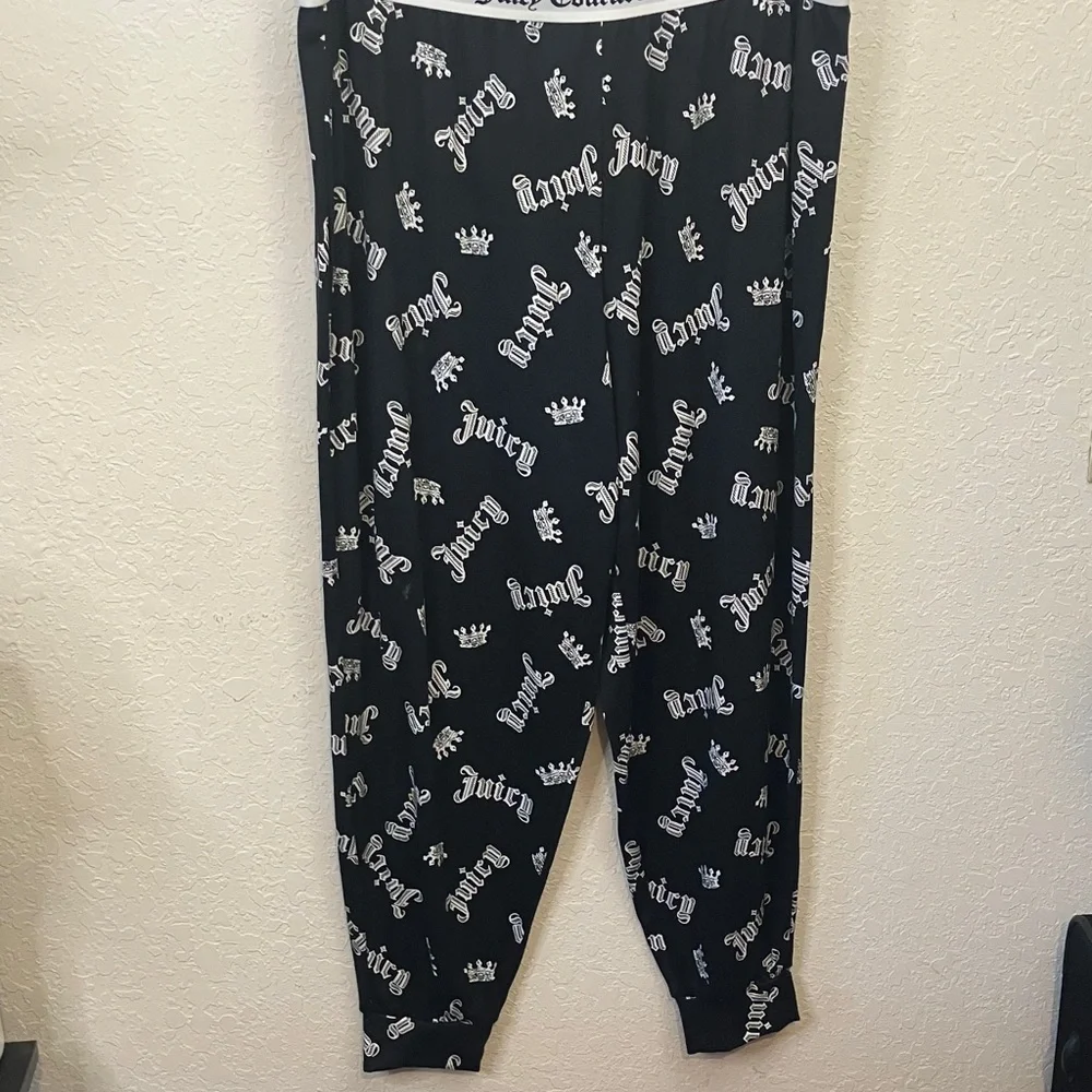 Juicy Couture Black Crown Print jogger pajama pants - Picture 4 of 4